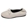¡Primer encuentro con la versión de cuero suave de Ji! Zapatos planos de punta redonda con lazo, sentido del diseño, nuevo estilo 2026, no cansan los pies, muestran temperamento