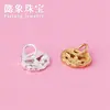 Prata S925 Oco Ruyi Cadeado da Paz Pequeno Pingente DIY Pulseira de Corda Trançada Material de Acessório de Prata Pequeno Pingente