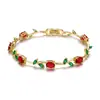 Pulsera de Tulipán de Circonia Colorida de Diseño de Nicho Europeo y Americano Pulsera Versátil Elegante de Cobre y Circonia para Mujer Beneficios para Empleados
