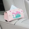 Caja de Pañuelos Conejo Tulipán Colgante de Coche Portátil Lindo Dibujos Animados Caja de Reposabrazos para Hombres y Mujeres Almacenamiento de Coche Caja de Papel