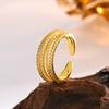 Anillo de Lujo Ligero y de Alta Gama para Mujer, Anillo de Diamantes Completo Incrustado de Diamantes Multicapa, Exquisito Elegante, Anillo Envolvente de Líneas Moderno y Personalizado para Mujer