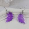 Pendientes populares de la serie de dinosaurios lindos transfronterizos AliExpress Amazon, coloridos, árbol, hoja de arce, verde, morado, gancho para la oreja, pasador para la oreja