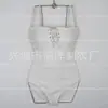 Traje de baño de una pieza simple con correa de color puro Ins coreano al por mayor para mujer, nuevo estilo de alta gama, aspecto ligeramente adelgazante para personas con sobrepeso, traje de baño de vacaciones