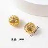 Acessórios decorativos para pulseira banhados a ouro com revestimento de cobre, com contas cilíndricas vintage estilo chinês, contas redondas de moeda de cobre de três vias, componentes para pulseira DIY