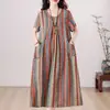 Vestido de Algodão e Seda de Verão Feminino Solto Emagrecedor para Mães de Meia-Idade e Idosas Saia de Barra Larga Novo Estilo 2026 Popular Este Ano Mais Vendido