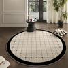 Alfombra redonda moderna y sencilla de imitación de cachemira francesa para dormitorio, gruesa, agradable para la piel, manta de sofá resistente a la suciedad para sala de estar.