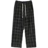 Pantalones de chándal a cuadros de pana con forro polar para hombre, Marca de moda Otoño e Invierno, Pantalones deportivos holgados de pierna recta, Pantalones casuales de pierna ancha