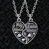 Amazon Transfronterizo Nueva Carta Hermana Mayor Hermana Pequeña Mejor Amiga Bestie Collar Corazón Costura