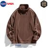 Sudadera de Terciopelo Ollie Conjunta de la NASA para Hombre Invierno Moda de Marca con Forro Polar Engrosada Chaqueta de Manga Larga Pesada Otoño Top para Hombre