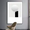Pintura Decorativa Geométrica Moderna Simple Nórdica en Blanco y Negro Entrada Piso Sala de Estar Comedor Oficina Nicho Estilo Industrial Pintura Colgante