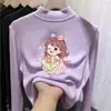 Nueva y moderna capa base térmica de otoño/invierno para niños, cuello alto medio para niñas, top cálido y casual para niños mayores