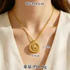 Nuevo collar chapado en oro antiguo estilo chino, collar con colgante de brújula de calabaza imitación oro estilo palacio de moda, joyería que conserva el color de larga duración