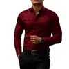 Camisa de vestir para hombre muscular, resistente a las arrugas, ropa de trabajo profesional, camisa casual de manga larga para otoño