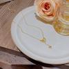 Colar de aço de titânio requintado e luxuoso leve feminino verão all-match distinto pingente de laço elegante simples corrente de clavícula
