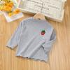 Camiseta de Manga Comprida para Menina Algodão Puro Blusa Íntima para Bebê Menina Primavera & Outono Roupa de Outono para Menininha Camiseta Básica Infantil Fashion