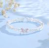 Pulsera de Campanilla de Mariposa Rosa Esmaltada para Mujer, Nuevo Estilo Chino, Linda Elegante, Nicho Retro, Versátil y de Alta Gama