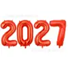 Globos de Papel de Aluminio con Letras de Feliz Año Nuevo 2027 al por Mayor 16 pulgadas Globos Decoración de Escena de Fiesta Happynewyear