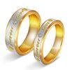 Personalidade da moda coreana homens e mulheres primeiro joias atacado casal anel de titânio aço aço micro inlay anel de casal