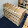 Mesa de Arte Móvel para Jardim de Infância Sala de Aula de Artes Armário de Armazenamento de Papel de Desenho em Madeira Maciça Estúdio de Educação Infantil Rack Organizador Armário de Artes