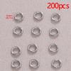 200 acero inoxidable galvanoplastia negra anillo abierto acero titanio anillo C anillo de salto anillo sencillo accesorios de joyería hechos a mano DIY hebilla