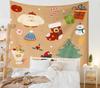 Decoração de Quarto Han Feng Tapeçaria de Natal Decoração de Parede Tecido para Pendurar na Parede ao Lado da Cama Estilo Ins Tecido de Fundo para Decoração de Natal