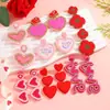 Pendientes de Borla con Diseño Simple de Amor de Cuentas de Arroz Hechos a Mano para el Día de San Valentín Transfronterizos Europeos y Americanos Letras Flores Pendientes Lindos