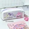 Bolsa de papelería KT Cat de alto valor Multicapa Gran capacidad Translúcida Linda Bolsa para lápices Bolsa de almacenamiento para papelería Ins Estuche para lápices