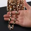 Corrente de borla de cobre puro em formato de estrela de cinco pontas e coração em camadas, pulseira artesanal DIY, corrente de contas, suprimentos e acessórios para fabricação de joias