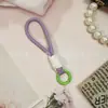 Cordón para teléfono móvil de bloques de color, junta universal, correa corta para muñeca, llavero para funda de teléfono móvil, 12 cm, correa desmontable anti-pérdida