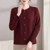 Suéter de punto de otoño de moda para madres, prenda exterior elegante, top de estilo chino, suéter de primavera y otoño para mujeres de mediana edad y mayores, camiseta básica
