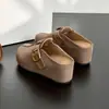 Zapatos Birkenstock para Mujer que Aumentan la Altura 7CM, Nuevos Otoño 2026 Versátiles Vintage Mocasines de Punta Cerrada con Suela Gruesa para Mujeres Bajitas