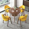 Juego de mesa y sillas de recepción y negociación de estilo minimalista nórdico para tiendas de té de leche y cafeterías, apartamentos y bed & breakfasts, mesa de comedor, mesa redonda pequeña para balcón