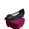 Nuevos Zapatos de Malla con Punta Fina para Mujer de Tacón Medio Grueso Transpirables con Hebilla Cuadrada Hueca para Viaje Suela Suave Zapatos de Madre Tallas 35-41