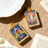 Colgante de Thangka Pintado a Mano con Zaki Lamu, Tara Verde y Manjushri en sus Vidas Pasadas y Presentes, con Elementos de Estilo Tibetano y Étnico
