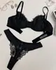 Conjunto de Lingerie de Renda Ultra-Fina Bordado Francês Russo Novo Mais Vendido para Seios Grandes Parecerem Menores, Conjunto de Sutiã Feminino Anti-Queda