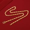 Collar de Molde Invertido Chapado en Oro de Latón de Alta Calidad, Pez Pequeño de Oro Arena Vietnamita, Conejo, Trébol de Cuatro Hojas Collar Ancho para Mujer Suministro