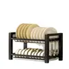 Escurridor de platos de cocina, estante de almacenamiento de platos, escurridor de secado de tazones para encimera de cocina, escurridor de platos de almacenamiento pequeño, escurridor de platos