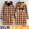 Mono con capucha y forro polar de moda para mujer, ropa exterior de estilo coreano, chaqueta para exteriores, delantal, ropa de trabajo gruesa de manga larga para adultos con estampado