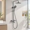 Conjunto de Chuveiro Bronze Gunmetal com Ducha Superior e Manual Sistema de Chuveiro para Banheiro Frio Quente
