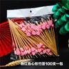 Atacado palito de bambu descartável formato de fio de contas palito de fruta decoração criativa para coquetel travessa palito de fruta fofo
