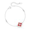 Pulseira de prata esterlina 925 trevo da sorte feminina design de nicho pulseira de zircônia de luxo leve para meninas pulseira de flores