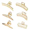 Amazon Transfronterizo Accesorios para el Cabello Nuevo Aleación Metal Pinza Grande para el Cabello Pasador Geométrico Grande Simple Accesorios para el Cabello de Adulto Tocado