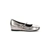 2026 Nuevos Zapatos de Cuero Plateados de Boca Baja con Aumento Oculto de Altura de 4 cm, Suela Plana, Suela Suave, Zapatos de Salón Individuales, Zapatos de Cuero Pequeños para Mujer