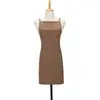 Delantal 236 lona impermeable WM de doble hebilla en los hombros estilo unisex para tiendas de té de leche, cafeterías, ropa de trabajo