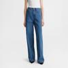 Jeans Rectos Tot Blue para Mujer, Mismo Estilo que Yang Mi, Pantalones Largos Sueltos de Cintura Alta, Venta Directa de Fábrica 2024, Versión Delgada