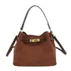 Bolso tipo cubo de alta calidad, retro y minimalista; bolso de hombro elegante y casual; un bolso único y de moda con un alto atractivo estético
