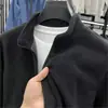 Casaco de veludo austríaco de dupla face, suéter, casaco masculino com gola, lã, outono e inverno, jaqueta masculina de veludo polar quente, espessada