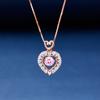Collar elegante con forma de corazón de diamante rosa en plata esterlina s925 original para mujer, diseño de nicho, colgante de amor al por mayor, regalo para novias