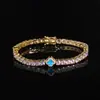 Estilo Ins Hip-Hop Europeo y Americano Trébol de Cuatro Hojas Circonita Cadena de Tenis Joyería Personalizada Personalizable Pulsera de Mujer de Gama Alta Accesorios