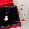 Pendientes de Calabaza con Forma de Unicornio de Gama Alta para Mujer, Ágata Verde, Ágata Roja, Diseño Hueco con Borla, Joyería de Moda al por Mayor Ins